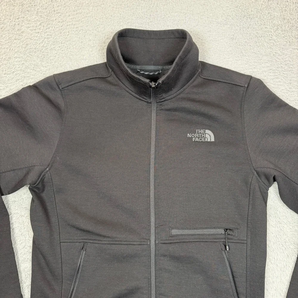 The North Face Mens Black Softshell Full Zip Mock Neck Jacket Small S/P